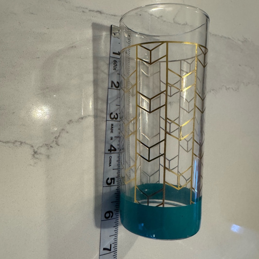 Glasses with Gold Geometric Pattern - Picture 6 of 6